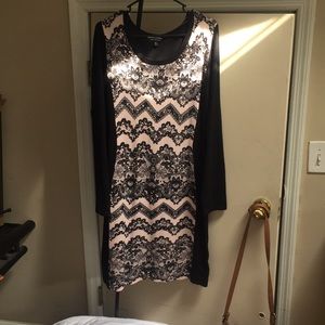Pink and Black Body con Dress